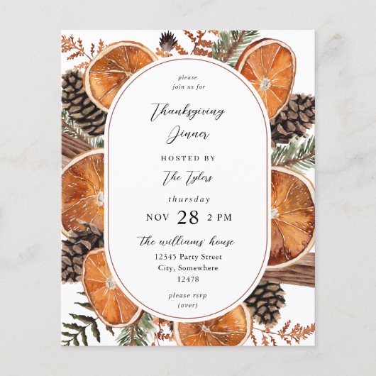 Sinaasappels van budget Rustic Holiday Thanksgivin Flyer (Voorkant)