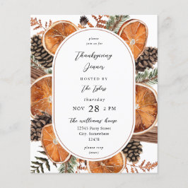 Sinaasappels van budget Rustic Holiday Thanksgivin Flyer
