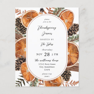 Sinaasappels van budget Rustic Holiday Thanksgivin Flyer