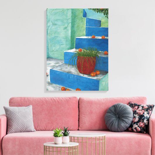 Sinaasappels van de Griekse Waterverf-schilderings Canvas Afdruk (Insitu (Woonkamer))