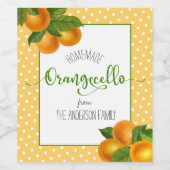 Sinaasappels van de waterverf van Orangecello stip Wijn Etiket (Enkel label)