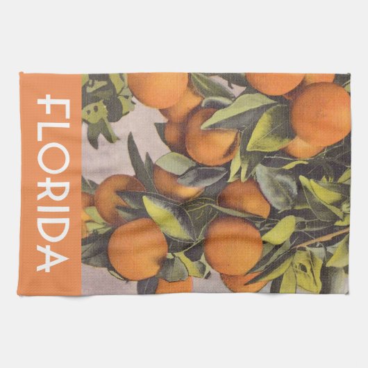 Sinaasappels van Florida  illustratie van de boom Theedoek (Horizontaal)