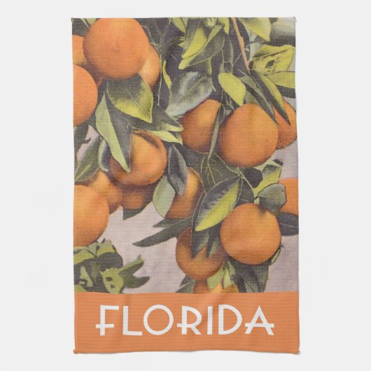 Sinaasappels van Florida  illustratie van de boom Theedoek (Verticaal)