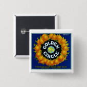 Sinaasappels van Golden Circle Vierkante Button 5,1 Cm (Voorkant /achterkant)