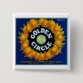 Sinaasappels van Golden Circle Vierkante Button 5,1 Cm (Voorkant)