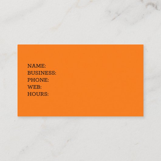 Sinaasappels van Oranje gedroogde korven  Visitekaartje (Achterkant)