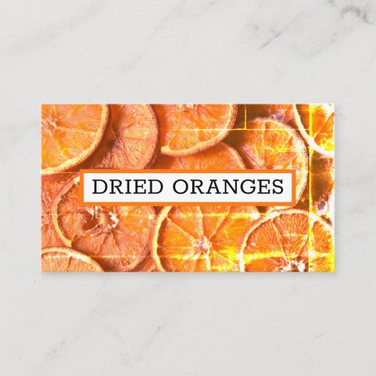 Sinaasappels van Oranje gedroogde korven  Visitekaartje (Voorkant)