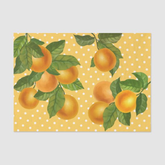 Sinaasappels van verse citrusvruchten, ritueel wat tissuepapier (Voorkant)