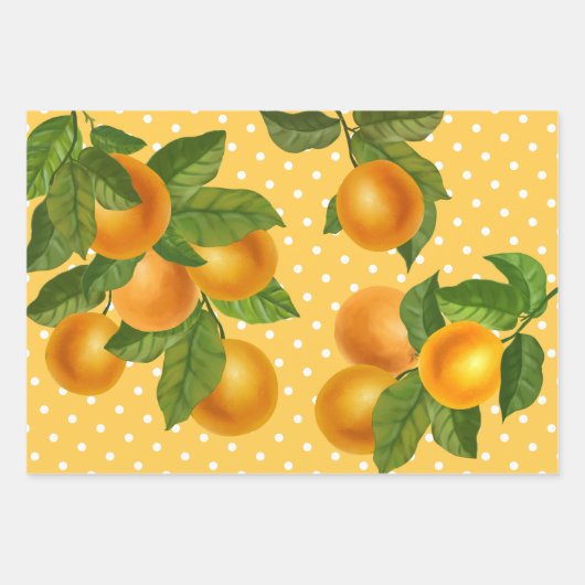 Sinaasappels van verse citrusvruchten: waterverf l inpakpapier vel (Voorkant 2)