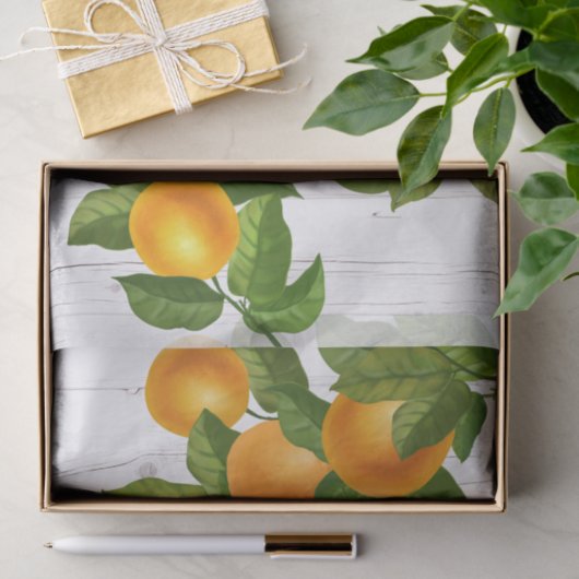 Sinaasappels van verse citrusvruchten waterverf ru tissuepapier (Geschenk)