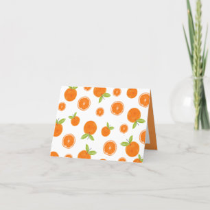 Sinaasappels van waterverf Citrusvruchten Bedankkaart