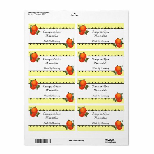 Sinaasappels Vercanning of Zeeplabel Etiket (Full Sheet)