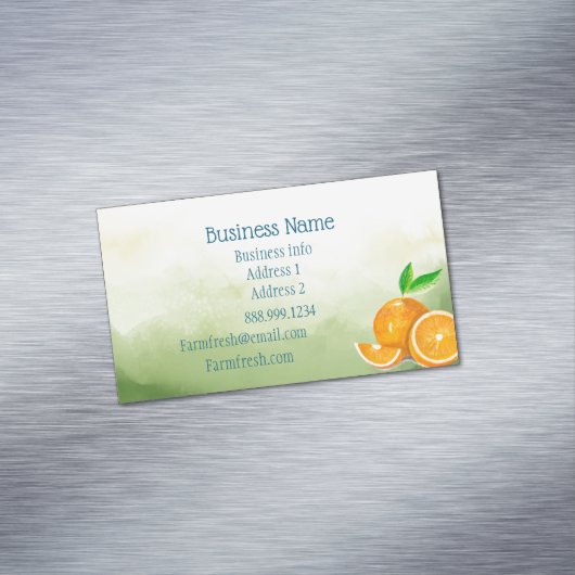 Sinaasappels, vers vruchtensap of Drink Magnetisch Visitekaartje (Voorbeeld)