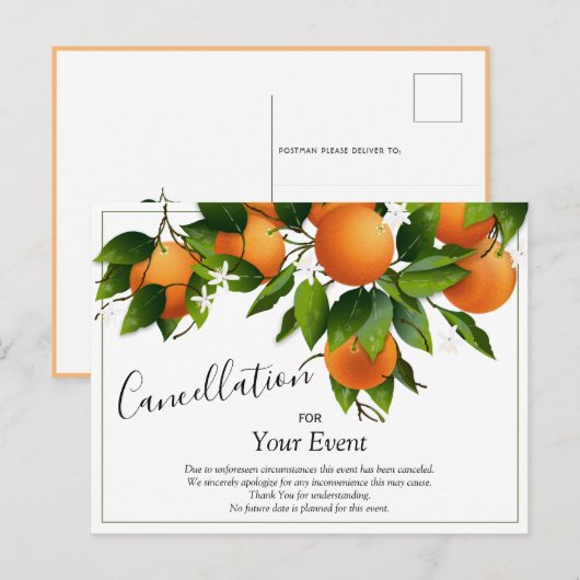 Sinaasappels Verzendkaart annuleren Briefkaart (Voorkant / Achterkant)