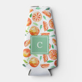 Sinaasappels voor de Waterverf van Cute Monogram C Flesjeskoeler (Voorkant)