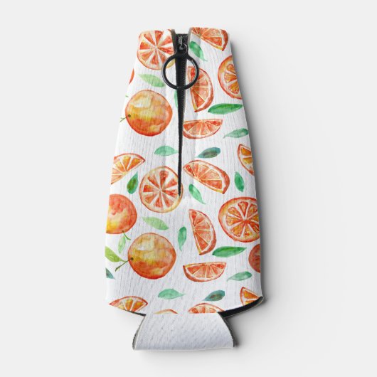 Sinaasappels voor de Waterverf van Cute Monogram C Flesjeskoeler (Achterkant)