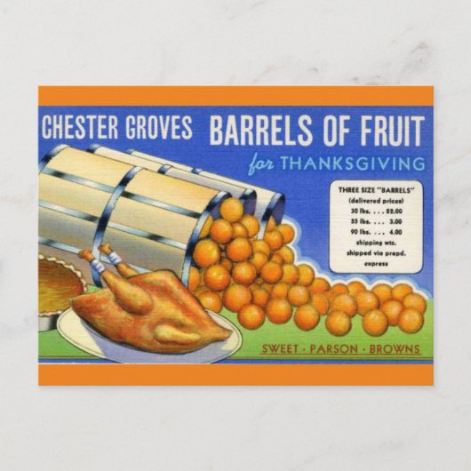 Sinaasappels voor Thanksgiving Briefkaart (Voorkant)
