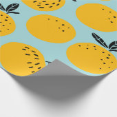 Sinaasappels vruchten naadloos patroon cadeaupapier (Hoek)