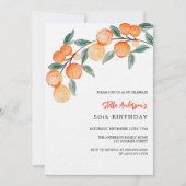 Sinaasappels watergekleurde luxeverjaardag kaart (Voorkant)