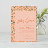 Sinaasappels Waterverf Baby shower Kaart (Staand voorkant)