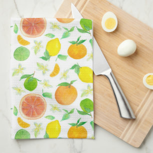 Sinaasappels Waterverf citrusvruchten citrusvruch Theedoek