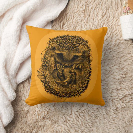 Sinaasappels werpkussen met slapende egel kussen (Deken)