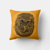 Sinaasappels werpkussen met slapende egel kussen (Achterkant)