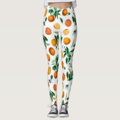 Sinaasappels White Fruit gepatterd | LEGGINGS (Voorkant)