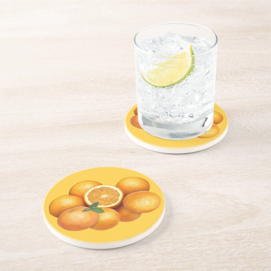 Sinaasappels Zandsteen Onderzetter (Zijkant)