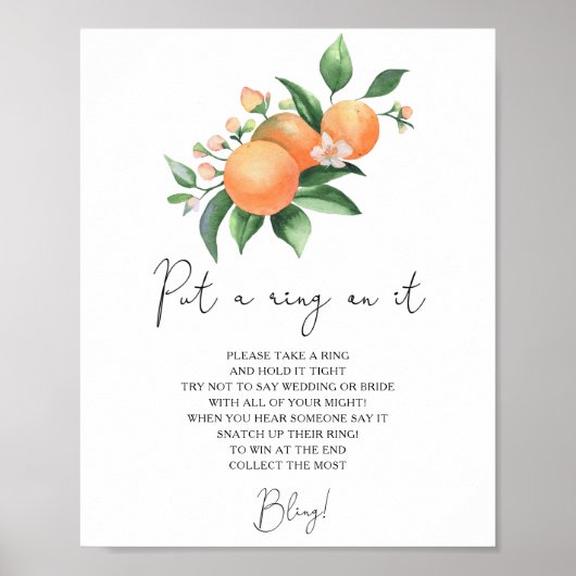 Sinaasappels - zet een ring om het spel poster (Voorkant)