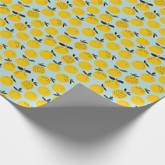 Sinaasappels Zomer: Vruchtbare  Patroon Cadeaupapier (Hoek)