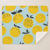 Sinaasappels Zomer: Vruchtbare  Patroon Sherpa Deken (Voorkant (horizontaal))