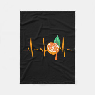 Sinaasappelsap Hartslag Grappige Ekg Citroencadeau Fleece Deken