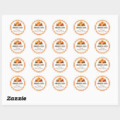 Sinaasappelsaplabel met geruit ontwerp ronde sticker (Vel)