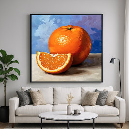 Sinaasappelschijf - Schilderachtige Stillevens Kun Poster