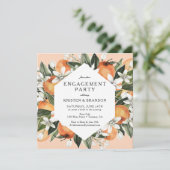 Sinaasappelthema Citrus Verlovingsfeestje Kaart (Staand voorkant)