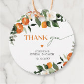 Sinaasappelthema oranje blad bruid dank je bedankjes labels (Voorkant)