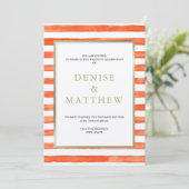 Sinaasappelwaterverfstrepen & gouden letters kaart (Staand voorkant)