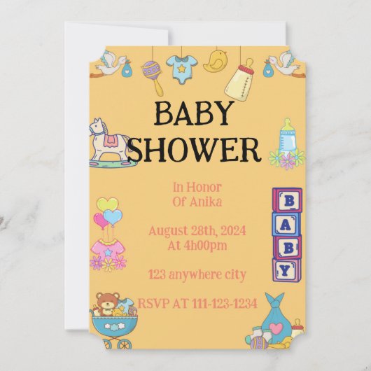 SINAASAPPERIGE BABY SHOWER UITNODIGING (Voorkant)