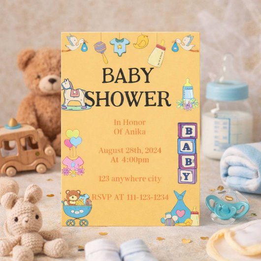 SINAASAPPERIGE BABY SHOWER UITNODIGING