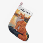 Sinaasappers Perzische Kat Kleine Kerstsok (Voorkant (Hangend))