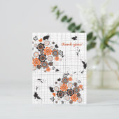 Sinaasbloemen Kuikens Grunge Inktvlekken Krabbels  Briefkaart (Staand voorkant)