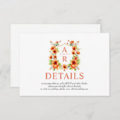 Sinaasbloemkleurige bloemenkroon en QR-code bloemi Informatiekaartje (Voorkant / Achterkant)