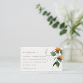 Sinaasbloesem botanische trouwwensbak informatiekaartje (Staand voorkant)