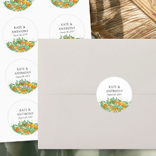 Sinaasbloesem Citrus Fruit Huwelijk Ronde Sticker