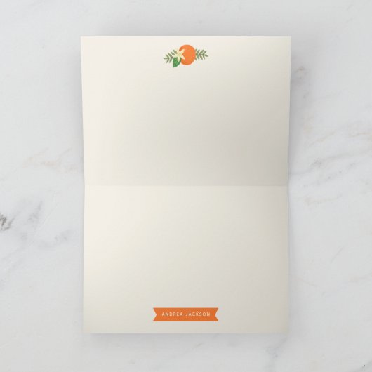 Sinaasbloesem Vouw Dankkaart Bedankkaart (Binnen)