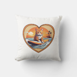 Sinaasgele Oranje Tabby Surfkat Kussen