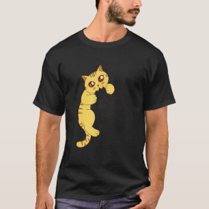 Sinaasgele Oranje Tabbykat die Stof bijt Grafisch T-shirt