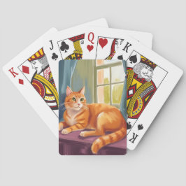 Sinaasgele Tabbykat | Aquarel Huisdier Schilderij Pokerkaarten