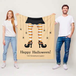 Sinaasgestreepte Heksenbenen En Spinnen Halloween Fleece Deken